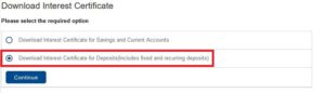 Download Interest Certificate for Deposits Account