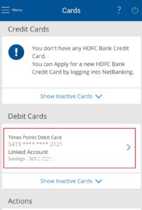 Check HDFC Debit Card Status