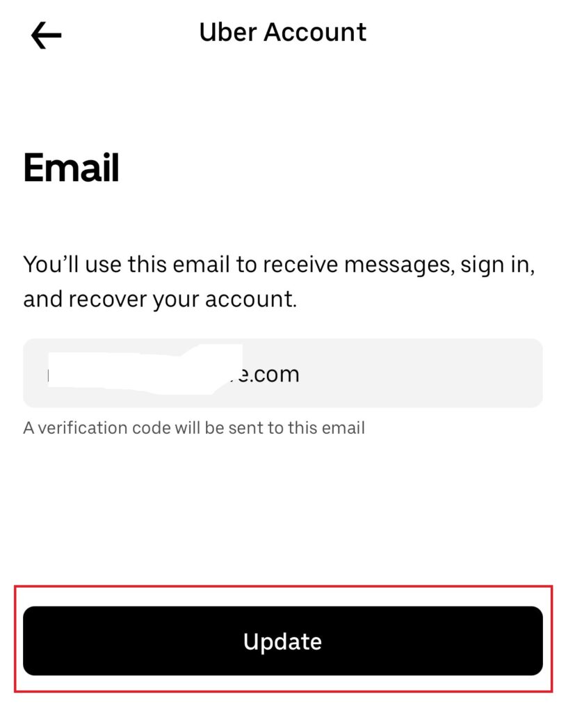 Uber Change Email